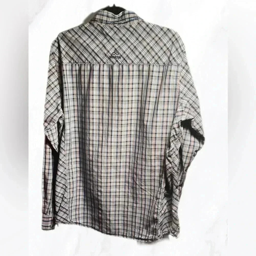 Prana  slim fit western style button down snap button long sleeve shirt L - Picture 2 of 3